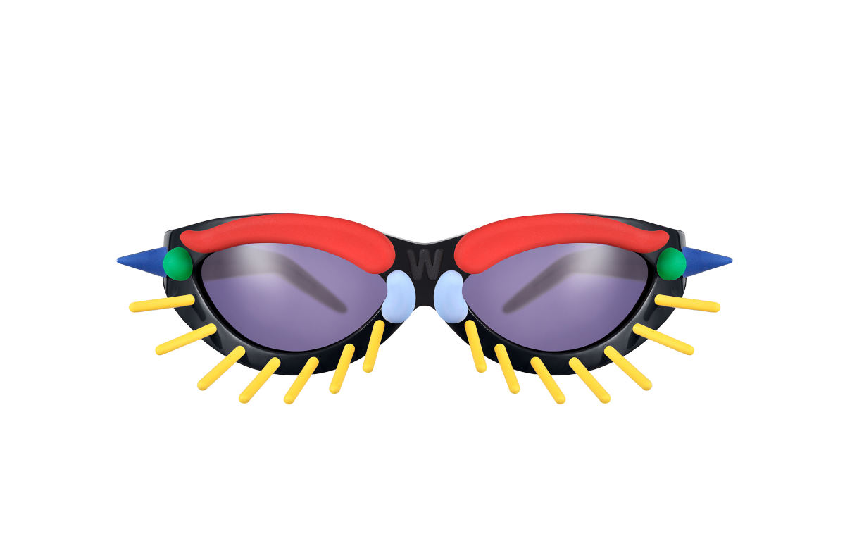 FAKBYFAK x Walter Van Beirendonck Couture sunglasses Toy Glasses Model 1. Black with coloured pins Code: 09/01/01