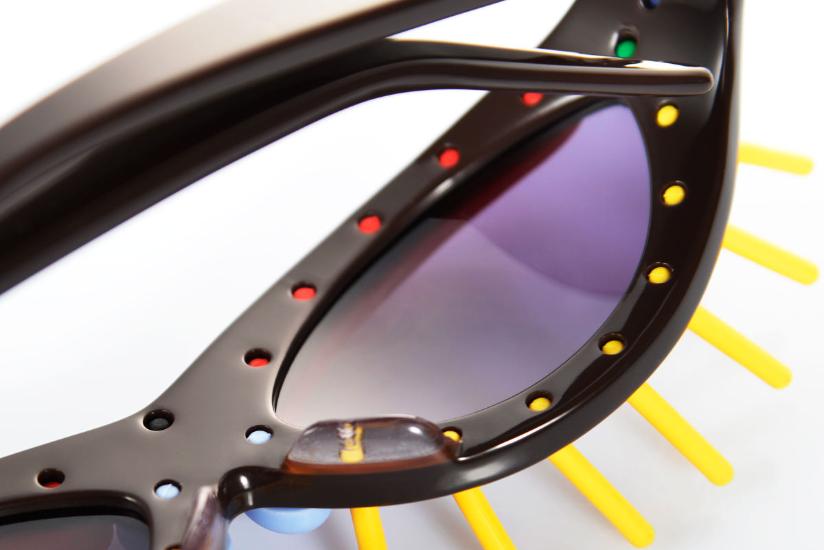 FAKBYFAK x Walter Van Beirendonck Couture sunglasses Toy Glasses Model 1. Black with coloured pins Code: 09/01/01