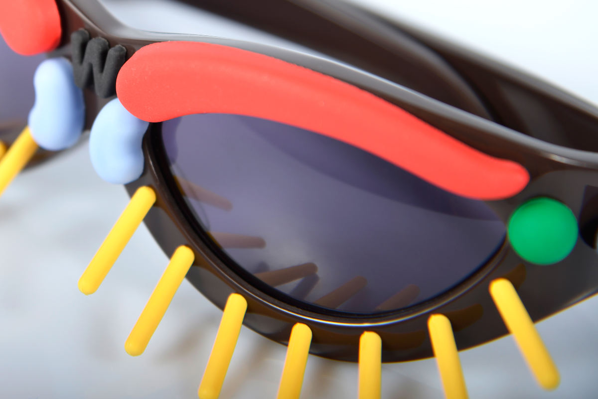 FAKBYFAK x Walter Van Beirendonck Couture sunglasses Toy Glasses Model 1. Black with coloured pins Code: 09/01/01