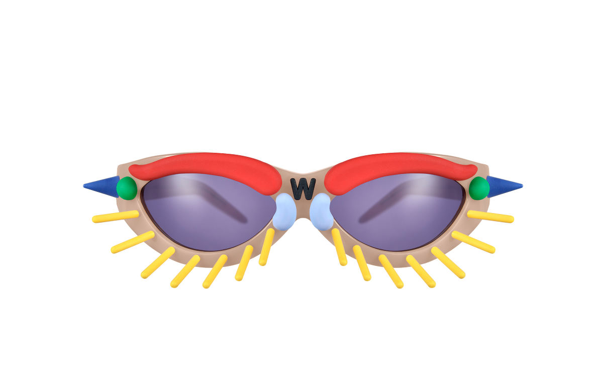 FAKBYFAK x Walter Van Beirendonck Couture sunglasses Toy Glasses Model 1. Light brown with coloured pins Code: 09/01/03