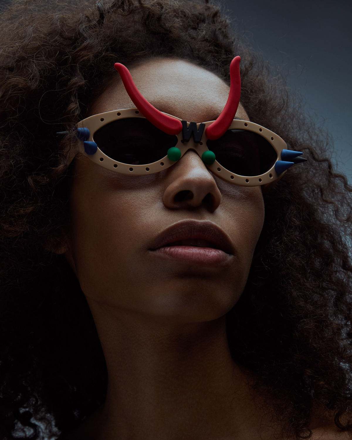 FAKBYFAK x Walter Van Beirendonck Couture sunglasses Toy Glasses Model 1. Light brown with coloured pins Code: 09/01/03