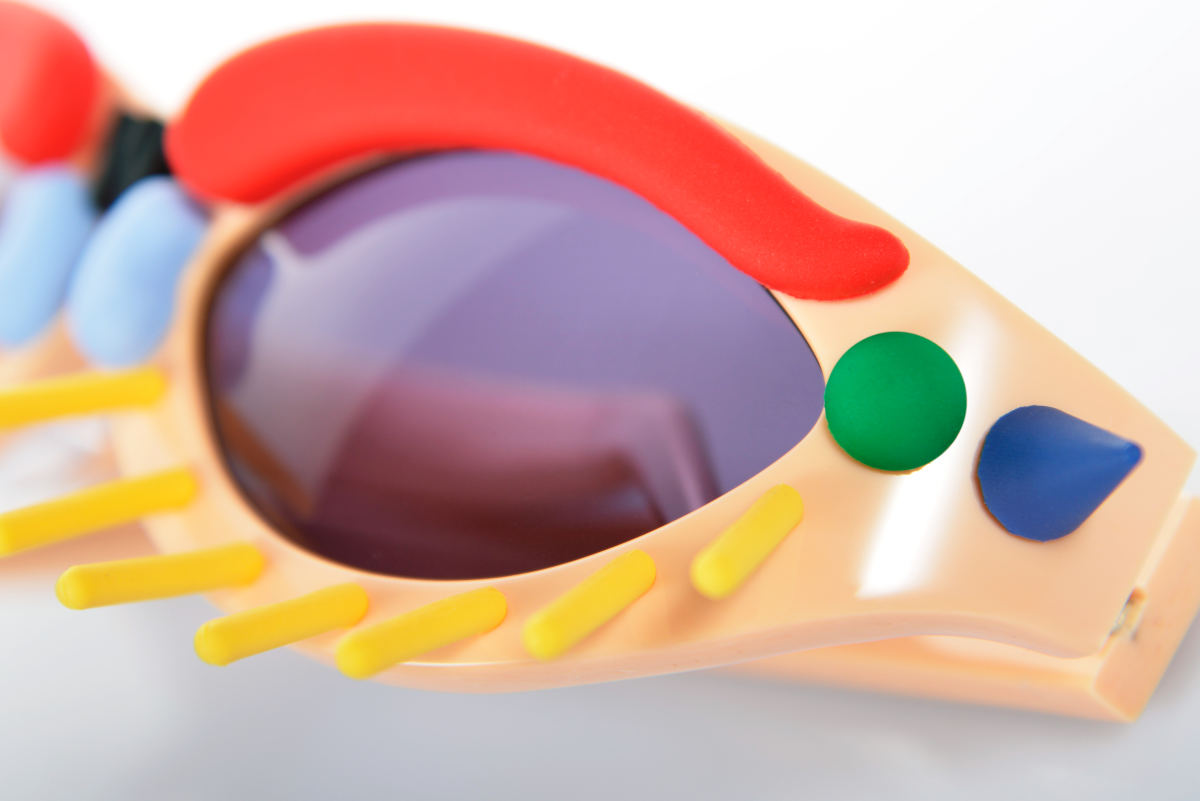 FAKBYFAK x Walter Van Beirendonck Couture sunglasses Toy Glasses Model 1. Light brown with coloured pins Code: 09/01/03