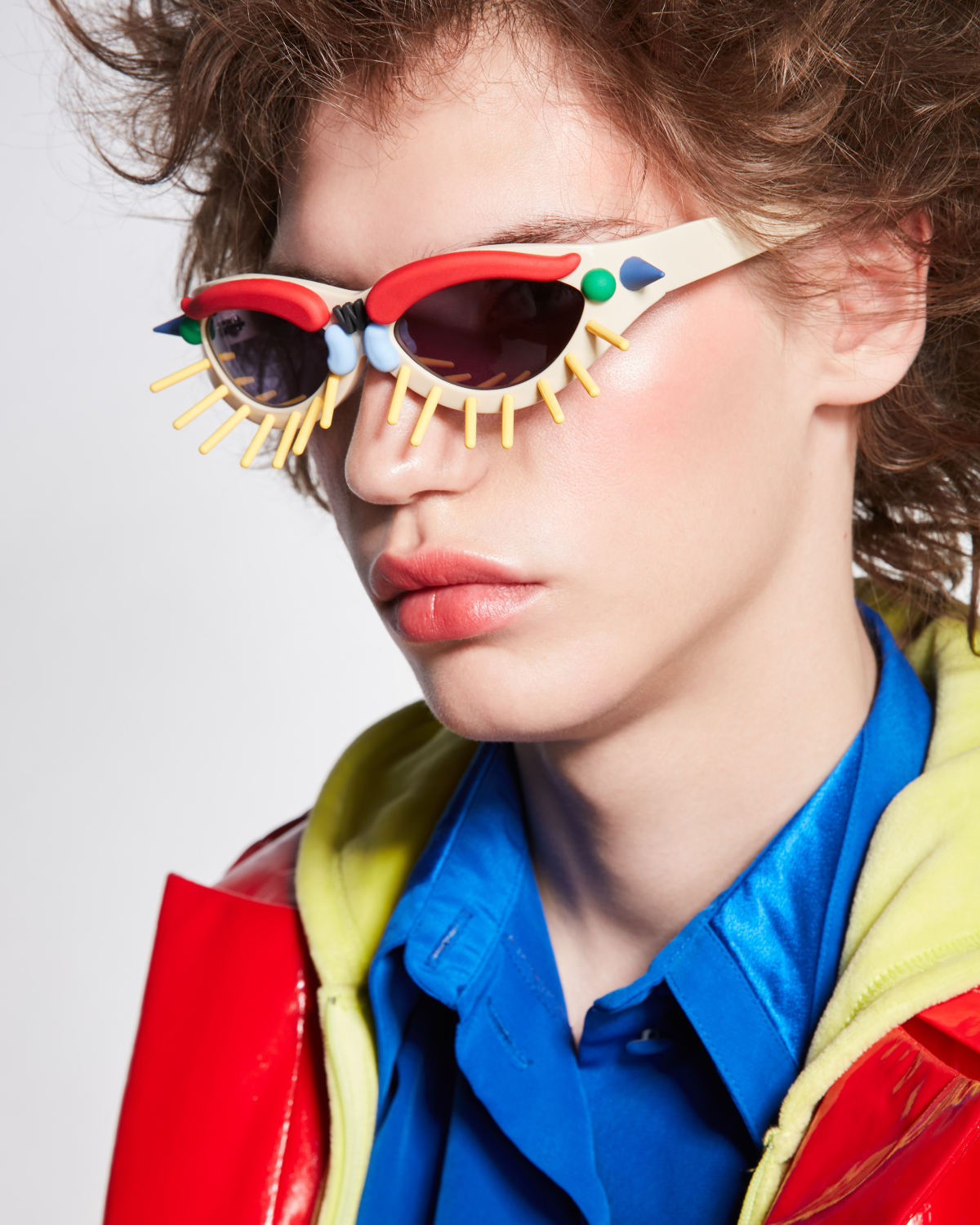FAKBYFAK x Walter Van Beirendonck Couture sunglasses Toy Glasses Model 1. Skin tone with coloured pins Code: 09/01/04