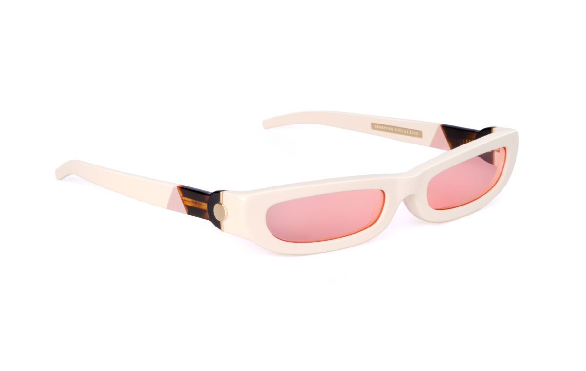 FAKBYFAK x Pilar Zeta Fashion sunglasses Model SHARP. Sun. Glossy Ivory & Pink Code: 14/01/03