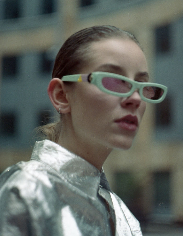 FAKBYFAK x Pilar Zeta Model SHARP. Sun. Glossy Mint & Mirrored Pink Code: 14/01/04