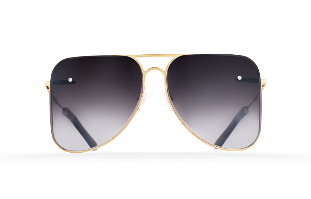 FAKBYFAK Fashion sunglasses Dark grey gradient aviator Model 1. Golden metal frame Code: 07/01/032