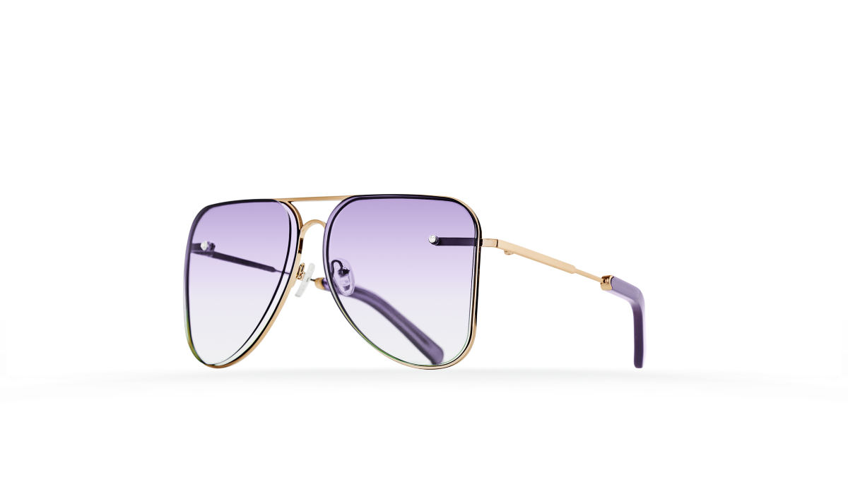 FAKBYFAK Fashion sunglasses Lilac gradient aviator Model 1. Golden metal frame Code: 07/01/042