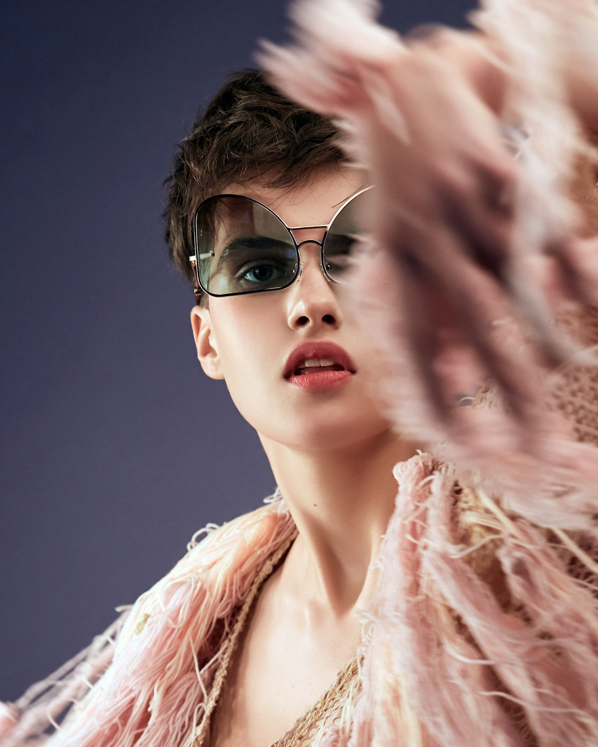 FAKBYFAK Fashion sunglasses Inverted mint chocolate gradient lenses aviator Model 2. Golden metal frame Code: 07/02/01
