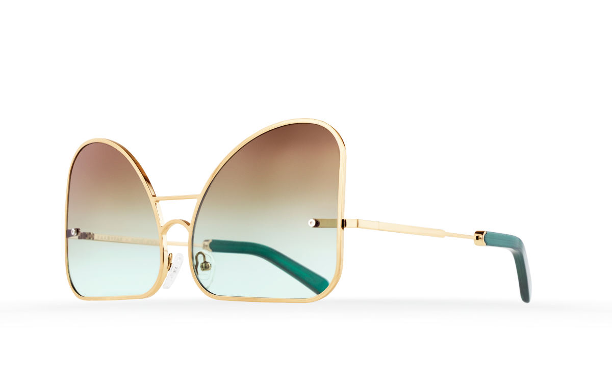 FAKBYFAK Fashion sunglasses Inverted mint chocolate gradient lenses aviator Model 2. Golden metal frame Code: 07/02/01