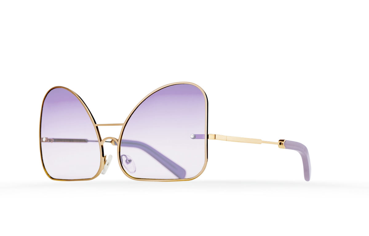 FAKBYFAK Fashion sunglasses Inverted lilac lenses aviator Model 2. Golden metal frame Code: 07/02/04