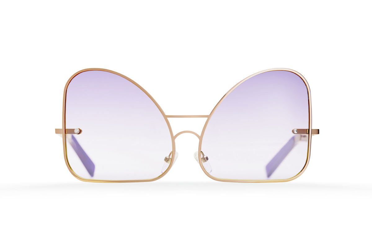 FAKBYFAK Fashion sunglasses Inverted lilac lenses aviator Model 2. Golden metal frame Code: 07/02/04