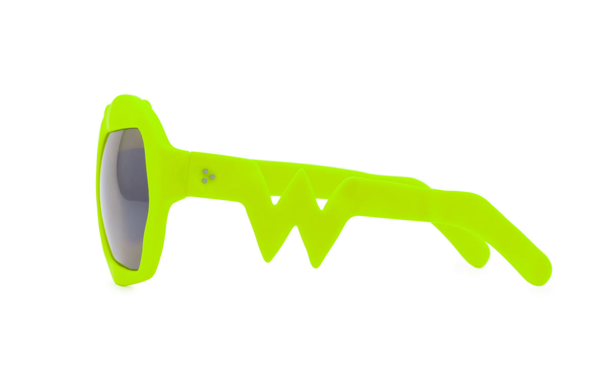 FAKBYFAK x Walter Van Beirendonck Couture sunglasses Lightning Sunglasses. Neon Yellow Code: 09/11/07