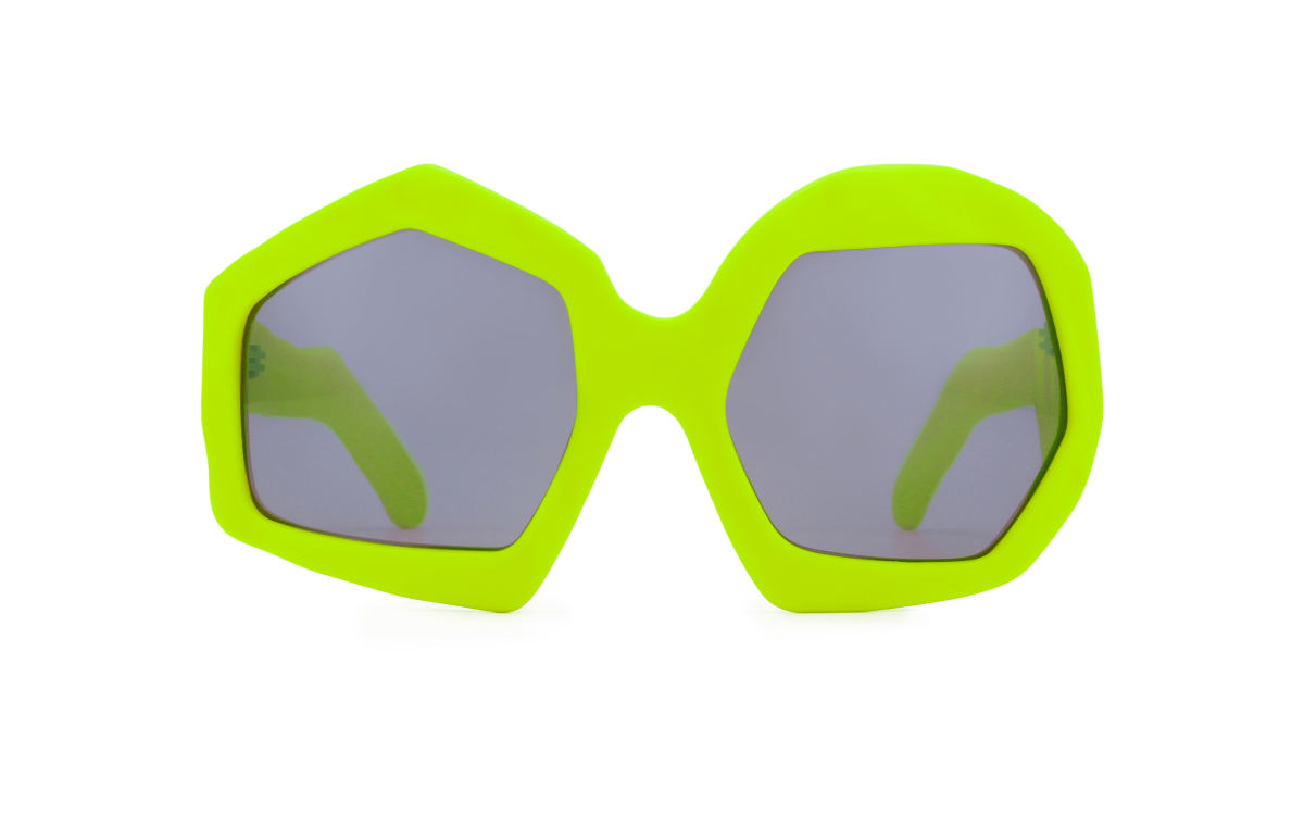 FAKBYFAK x Walter Van Beirendonck Couture sunglasses Thunder Sunglasses. Neon Yellow Code: 09/12/07