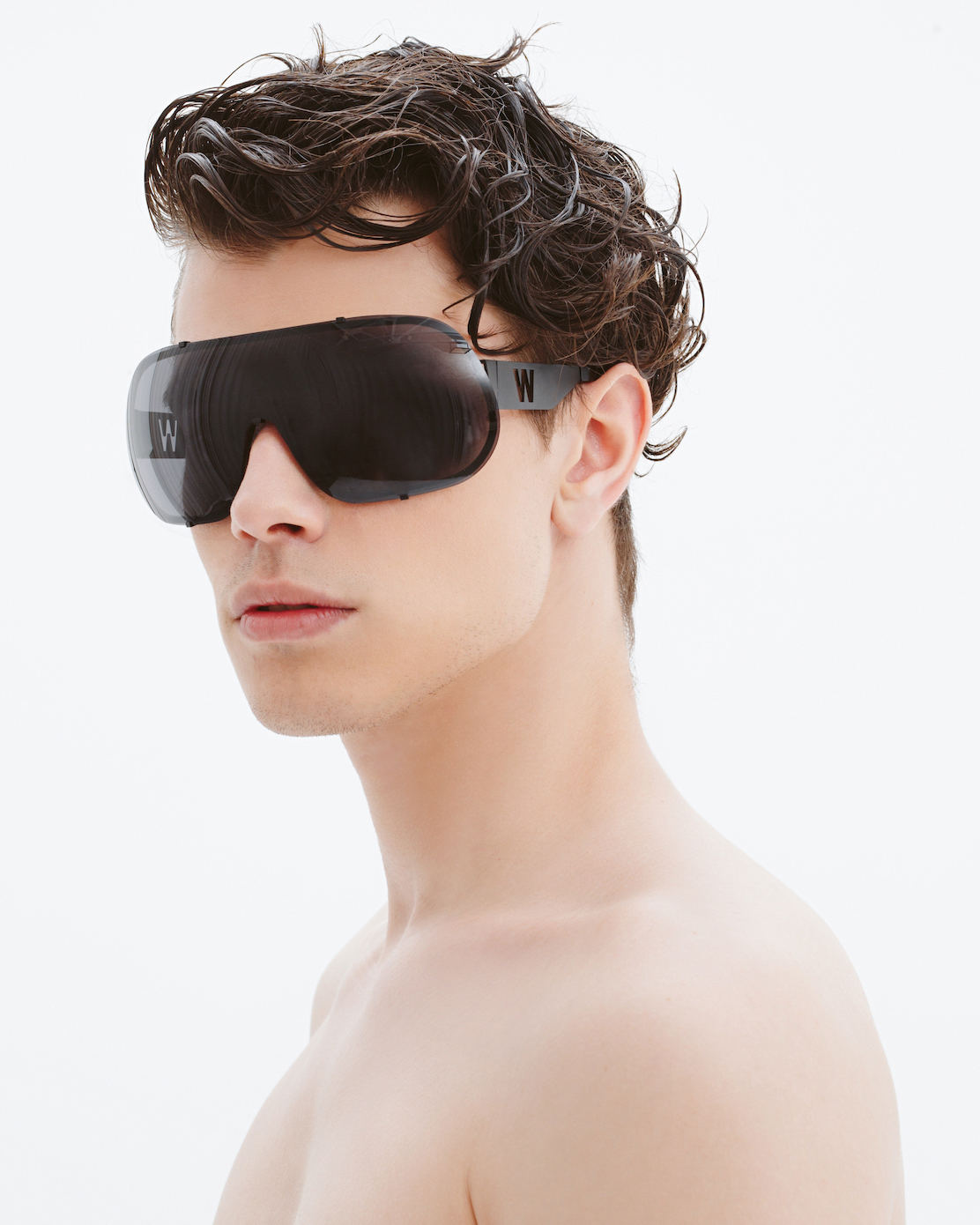 FAKBYFAK x Walter Van Beirendonck Designer sunglasses BlitZ Solar Shield Sunglasses. Black Code: 23/01/02