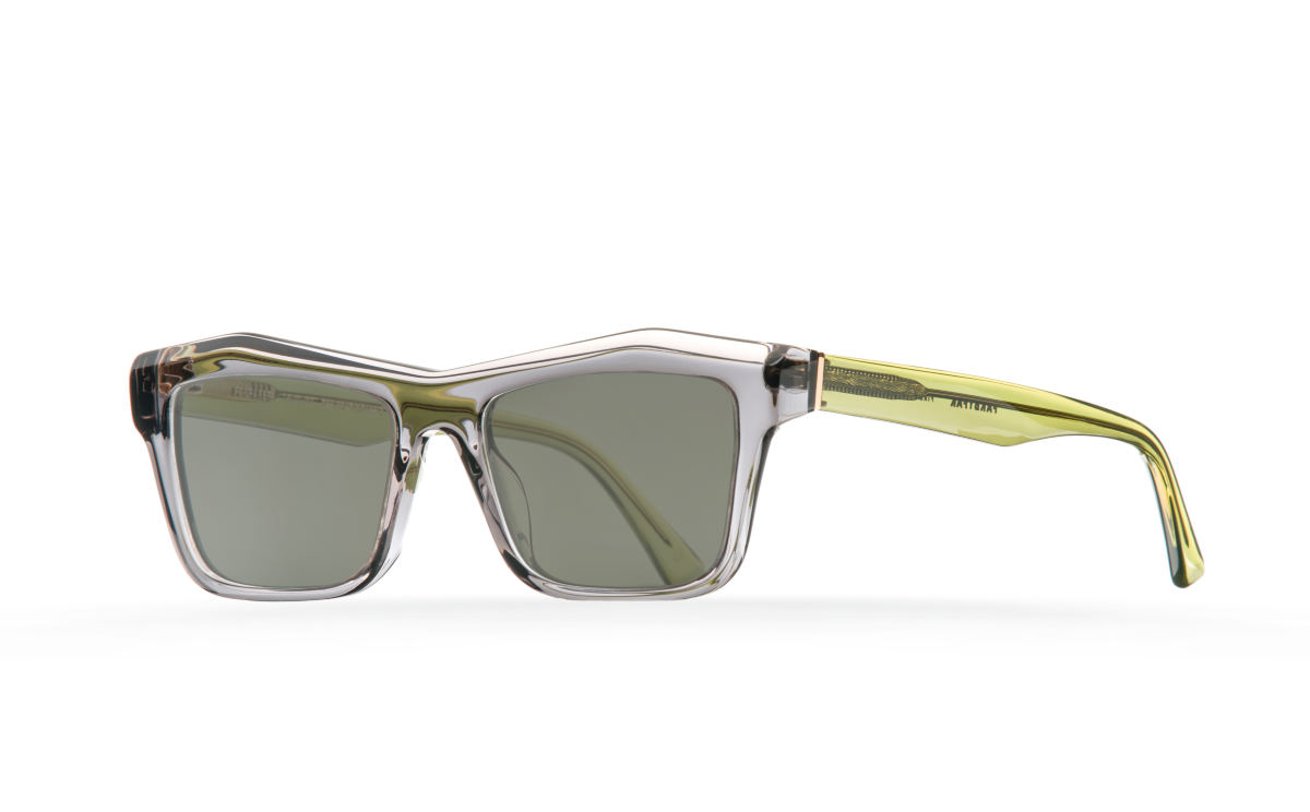 FAKBYFAK Designer sunglasses Fakfarer Model 1. Sun. Dark Grey Crystal + Crystal Green Code: 19/01/12