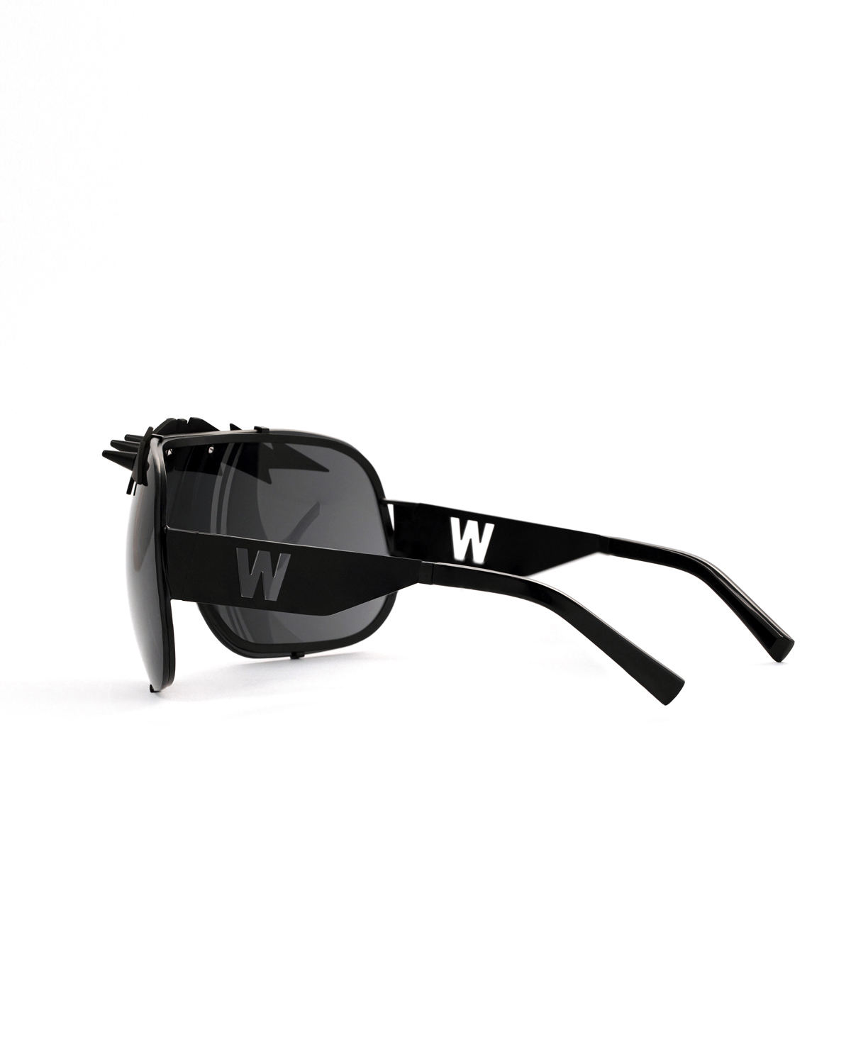FAKBYFAK x Walter Van Beirendonck Designer sunglasses BlitZ Solar Shield Sunglasses. Black & Black Lightning Code: 23/01/04