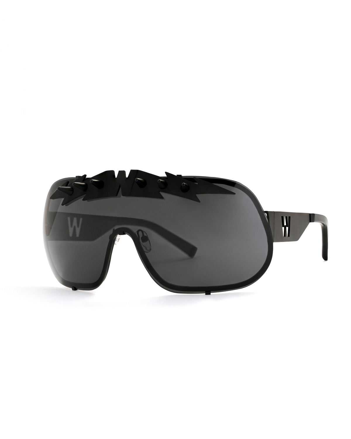 FAKBYFAK x Walter Van Beirendonck Designer sunglasses BlitZ Solar Shield Sunglasses. Black & Black Lightning Code: 23/01/04