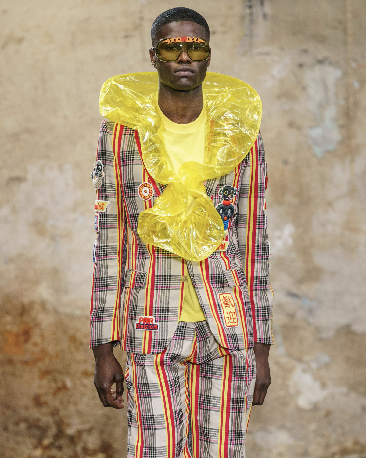 FAKBYFAK x Walter Van Beirendonck Designer sunglasses BlitZ Solar Shield Sunglasses. Yellow & Orange Lightning Code: 23/01/03