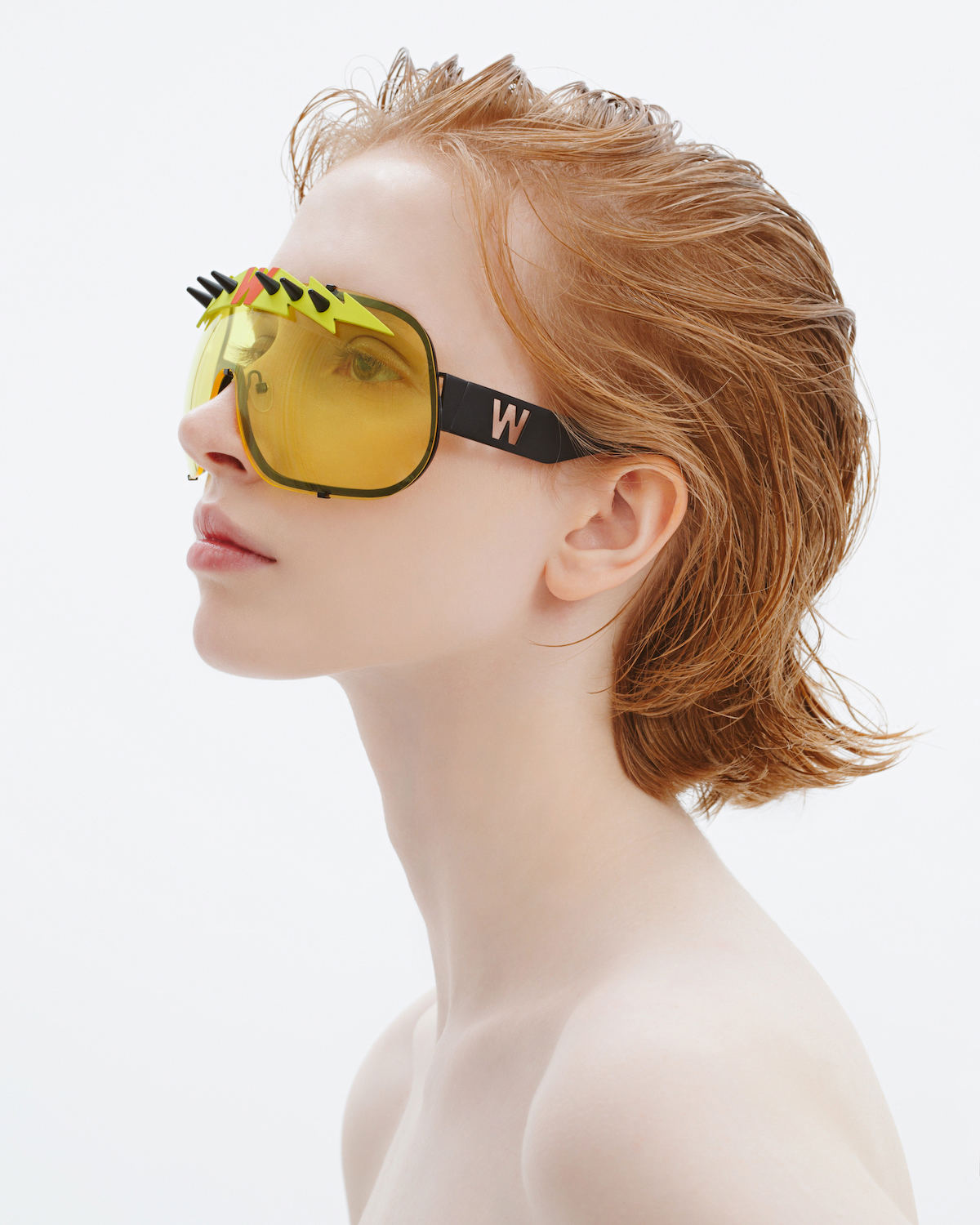 FAKBYFAK x Walter Van Beirendonck Designer sunglasses BlitZ Solar Shield Sunglasses. Yellow & Neon Lightning Code: 23/01/05