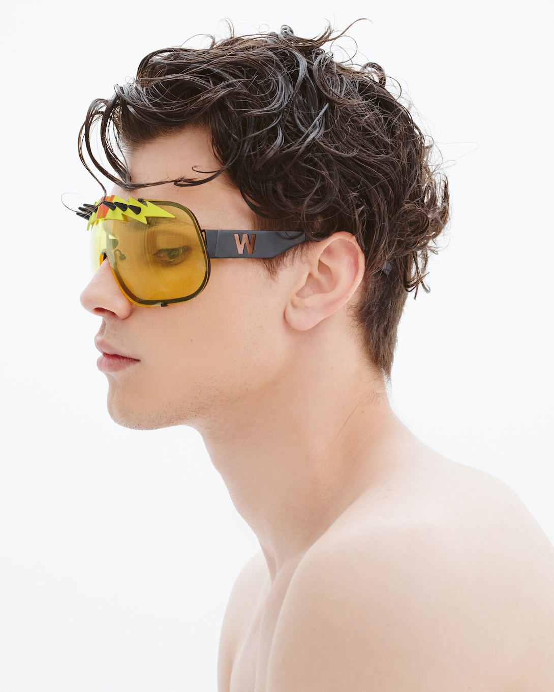 FAKBYFAK x Walter Van Beirendonck Designer sunglasses BlitZ Solar Shield Sunglasses. Yellow & Neon Lightning Code: 23/01/05