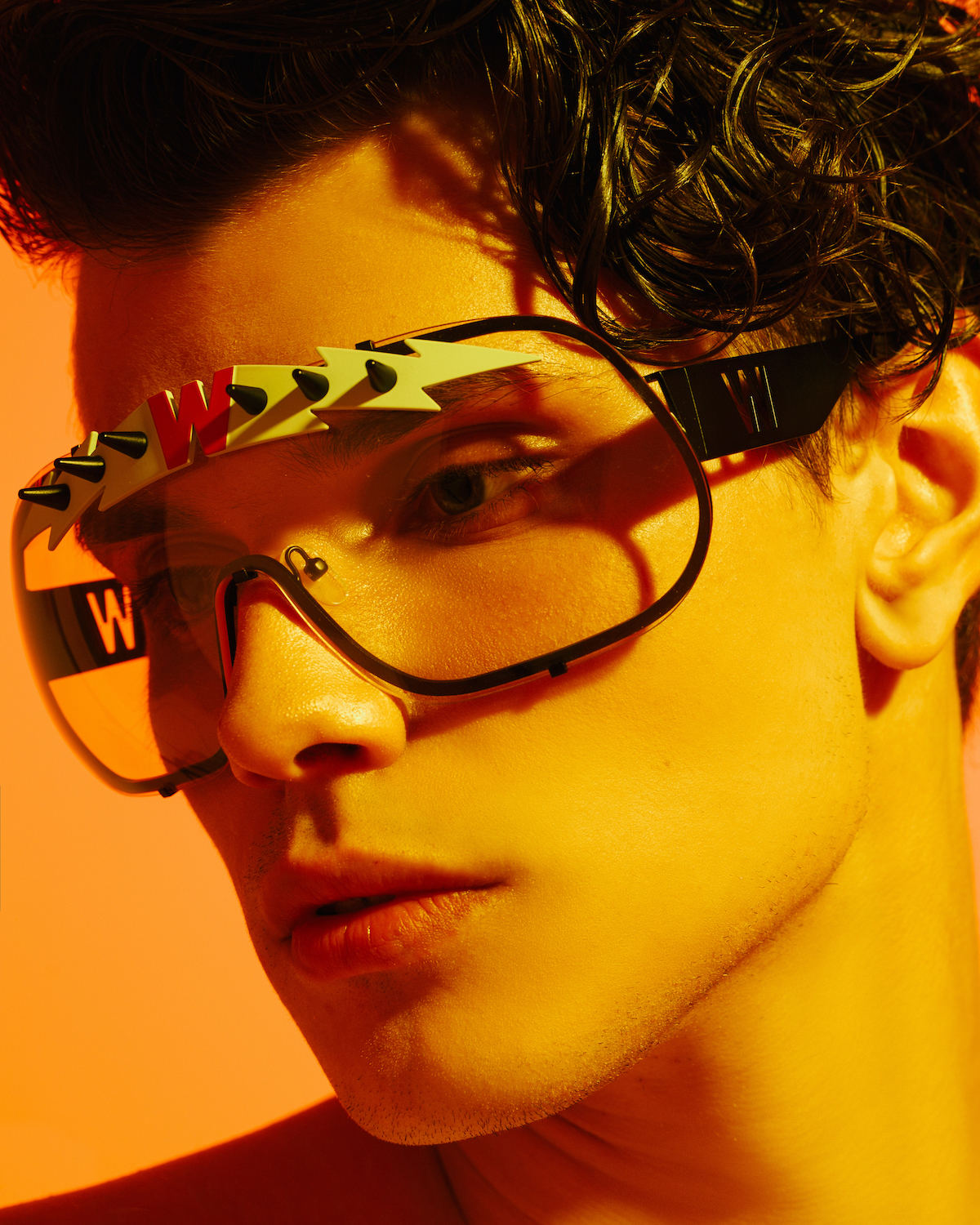 FAKBYFAK x Walter Van Beirendonck Designer sunglasses BlitZ Solar Shield Sunglasses. Yellow & Neon Lightning Code: 23/01/05