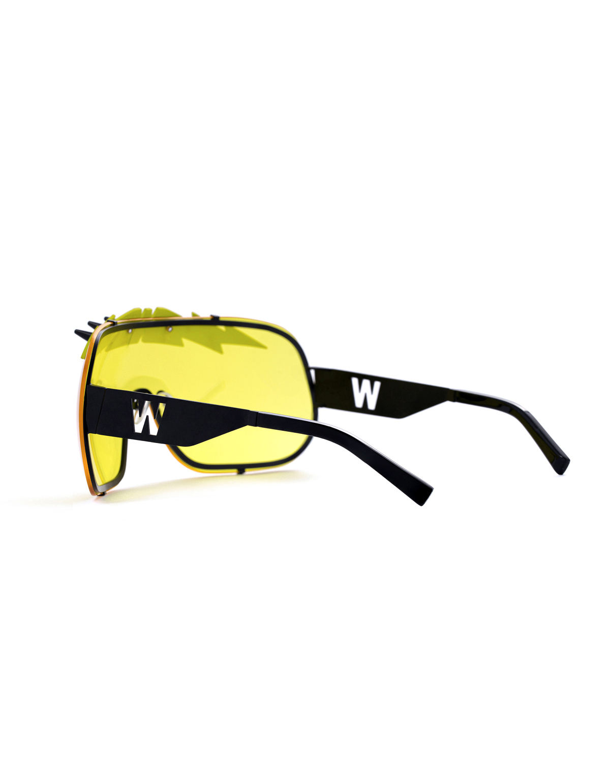 FAKBYFAK x Walter Van Beirendonck Designer sunglasses BlitZ Solar Shield Sunglasses. Yellow & Neon Lightning Code: 23/01/05