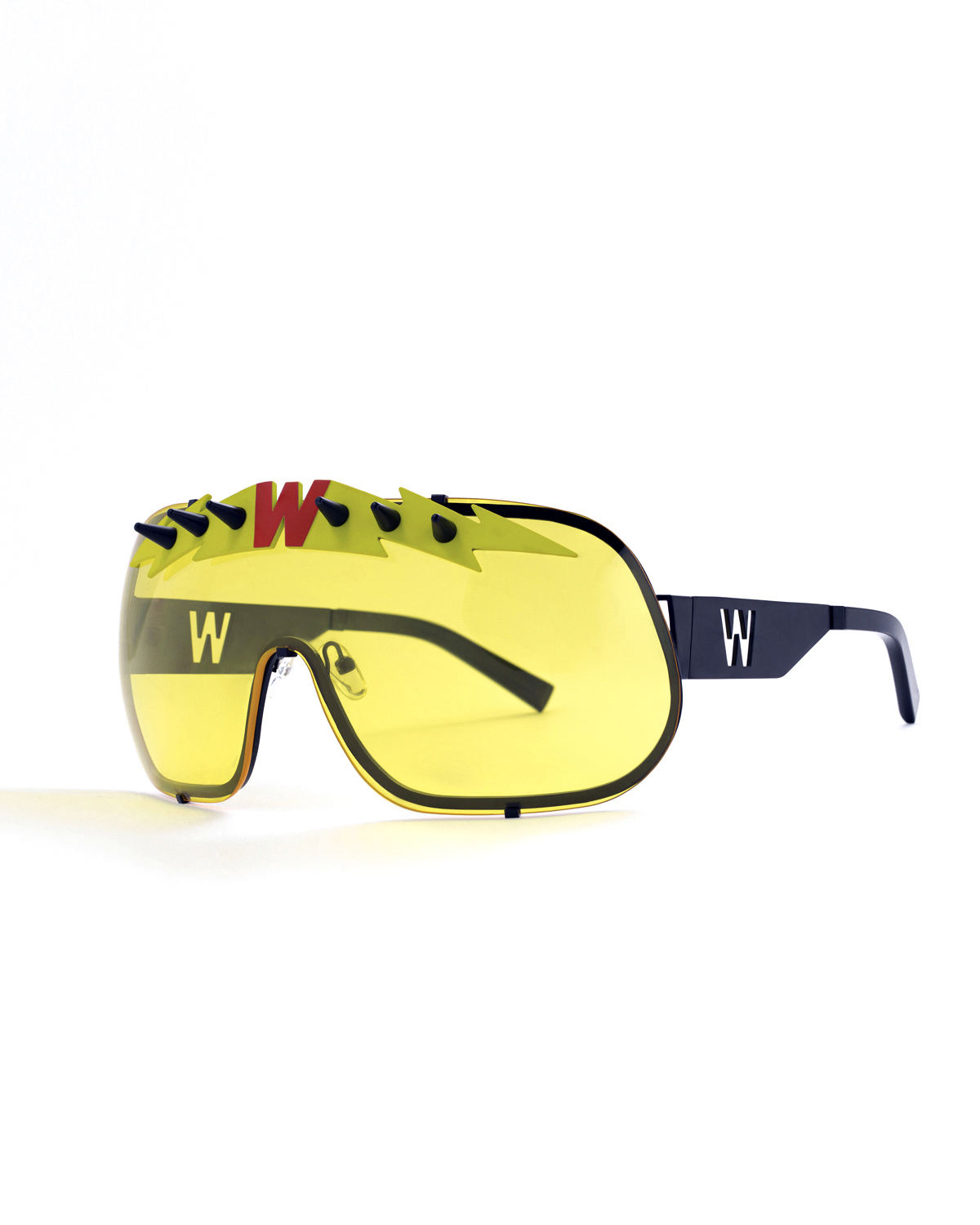 FAKBYFAK x Walter Van Beirendonck Designer sunglasses BlitZ Solar Shield Sunglasses. Yellow & Neon Lightning Code: 23/01/05
