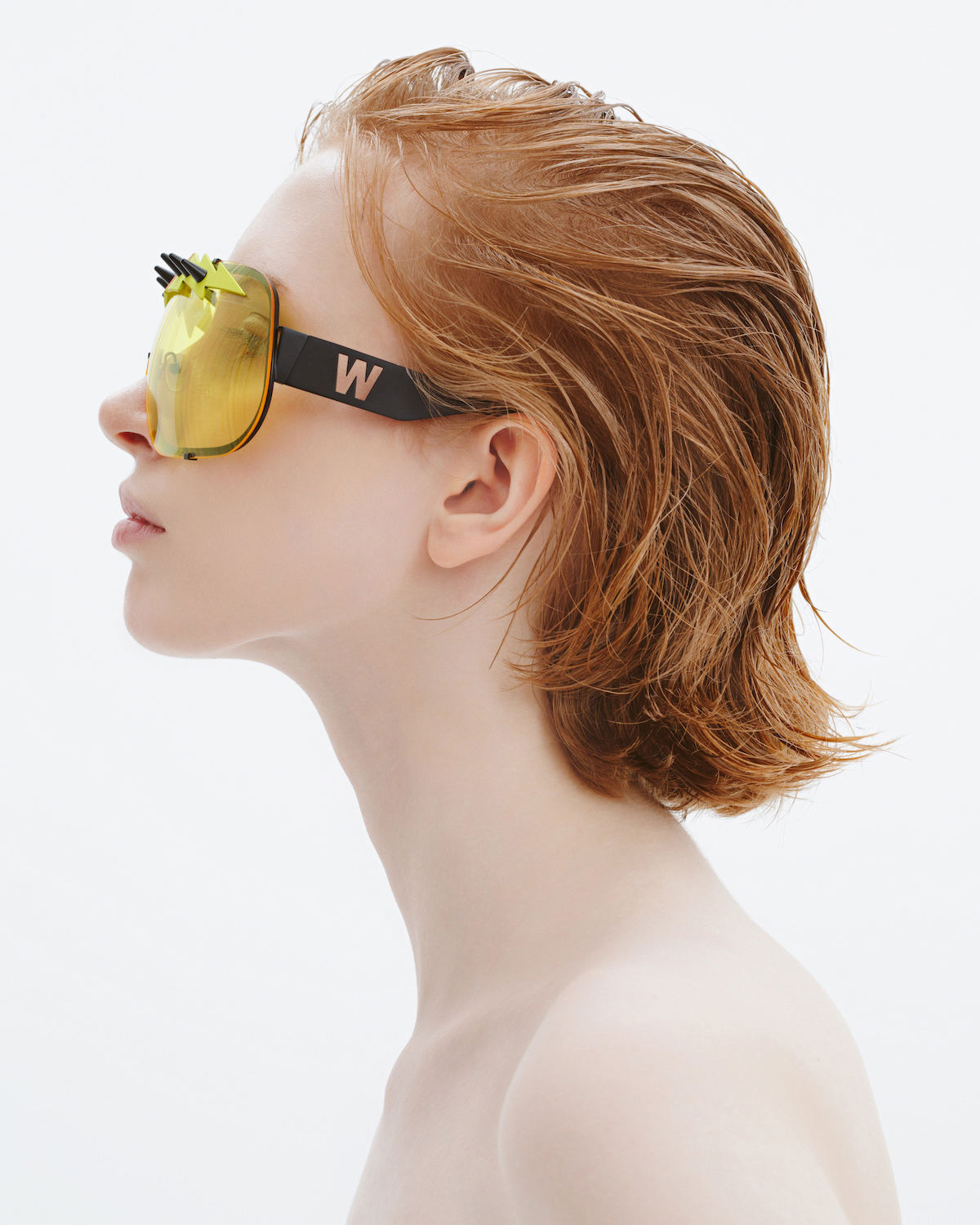 FAKBYFAK x Walter Van Beirendonck Designer sunglasses BlitZ Solar Shield Sunglasses. Yellow & Neon Lightning Code: 23/01/05