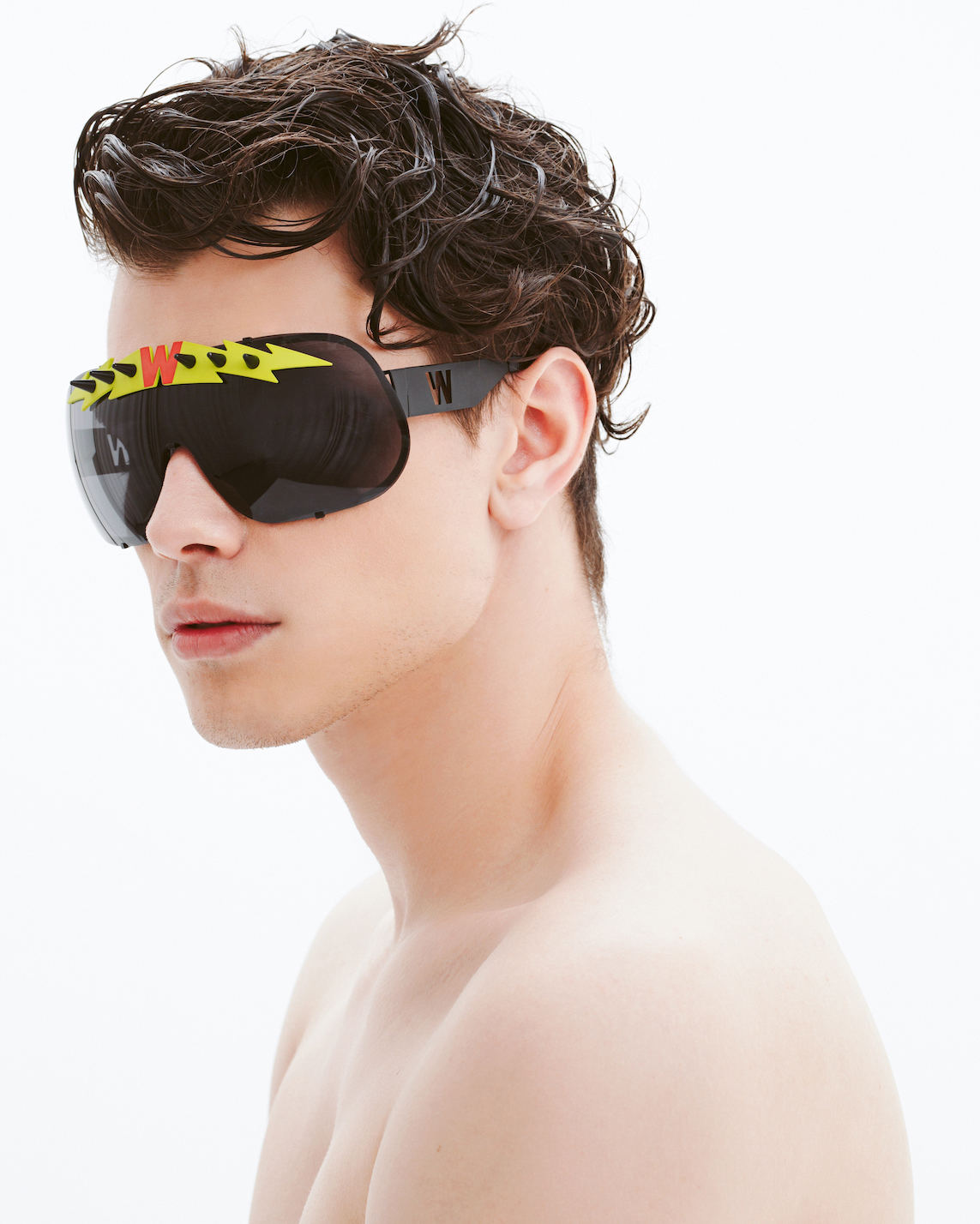 FAKBYFAK x Walter Van Beirendonck Designer sunglasses BlitZ Solar Shield Sunglasses. Black & Neon Lightning Code: 23/01/06