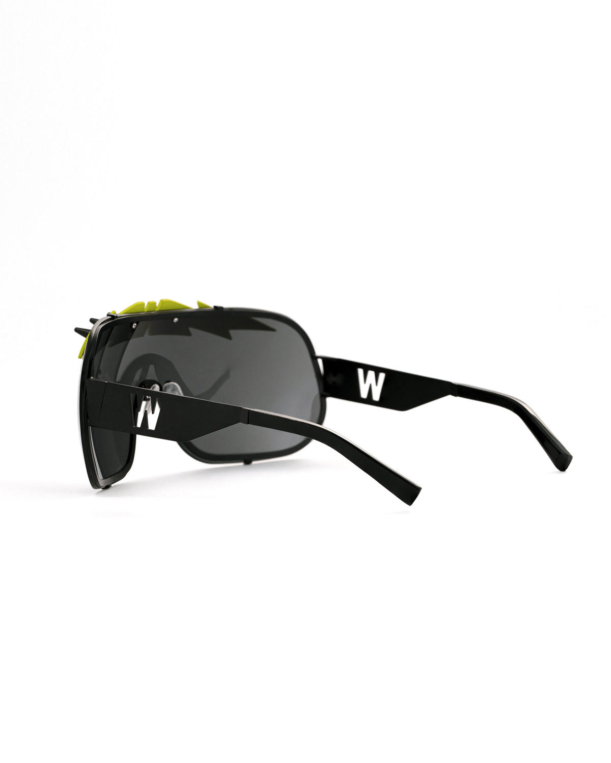 FAKBYFAK x Walter Van Beirendonck Designer sunglasses BlitZ Solar Shield Sunglasses. Black & Neon Lightning Code: 23/01/06
