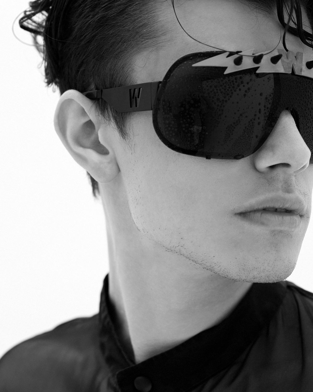 FAKBYFAK x Walter Van Beirendonck Designer sunglasses BlitZ Solar Shield Sunglasses. Black & Neon Lightning Code: 23/01/06