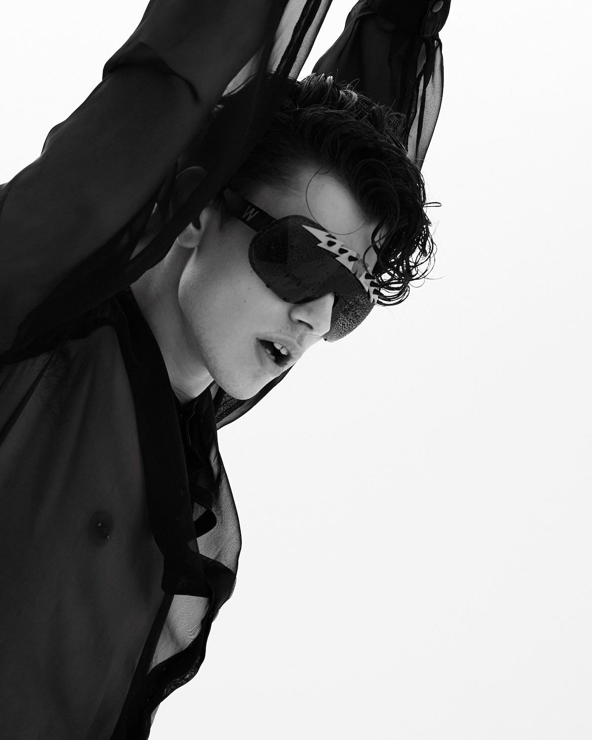 FAKBYFAK x Walter Van Beirendonck Designer sunglasses BlitZ Solar Shield Sunglasses. Black & Neon Lightning Code: 23/01/06