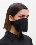 Couture Face Covering with a Pleated Veil, Ear Strap-Free. The FAKOUT. Black