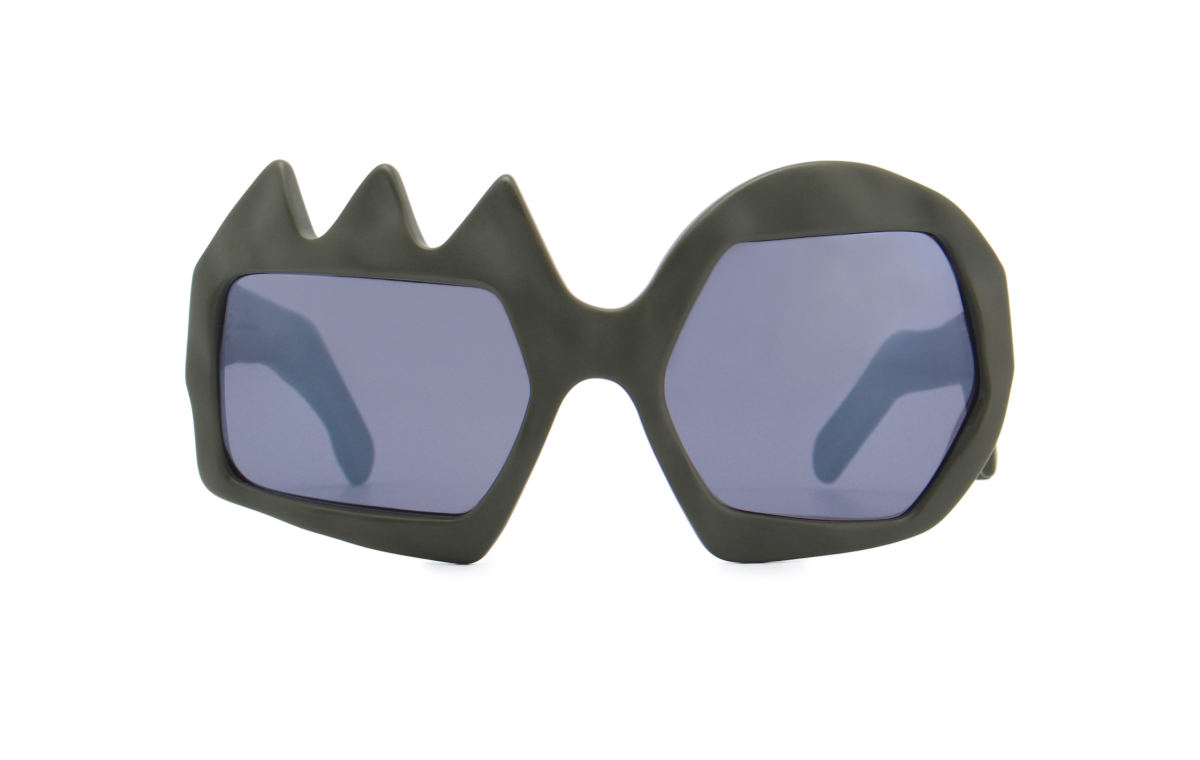FAKBYFAK x Walter Van Beirendonck Couture sunglasses Lightning Sunglasses. Military Green Code: 09/11/04