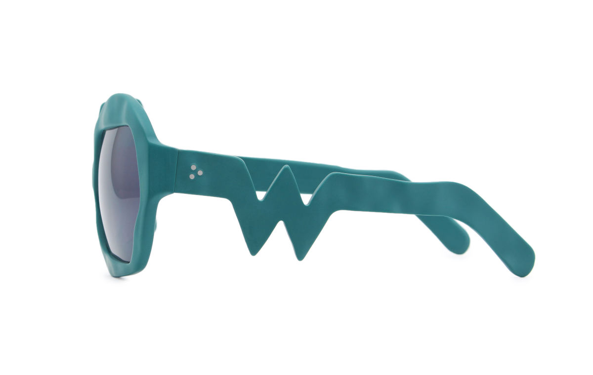 FAKBYFAK x Walter Van Beirendonck Couture sunglasses Lightning Sunglasses. Petrol Green Code: 09/11/05