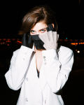 The FAKOUT. Couture Gloves with Ruffled Cuffs, Antibacterial (ATB-UV+). Black & Cappuccino