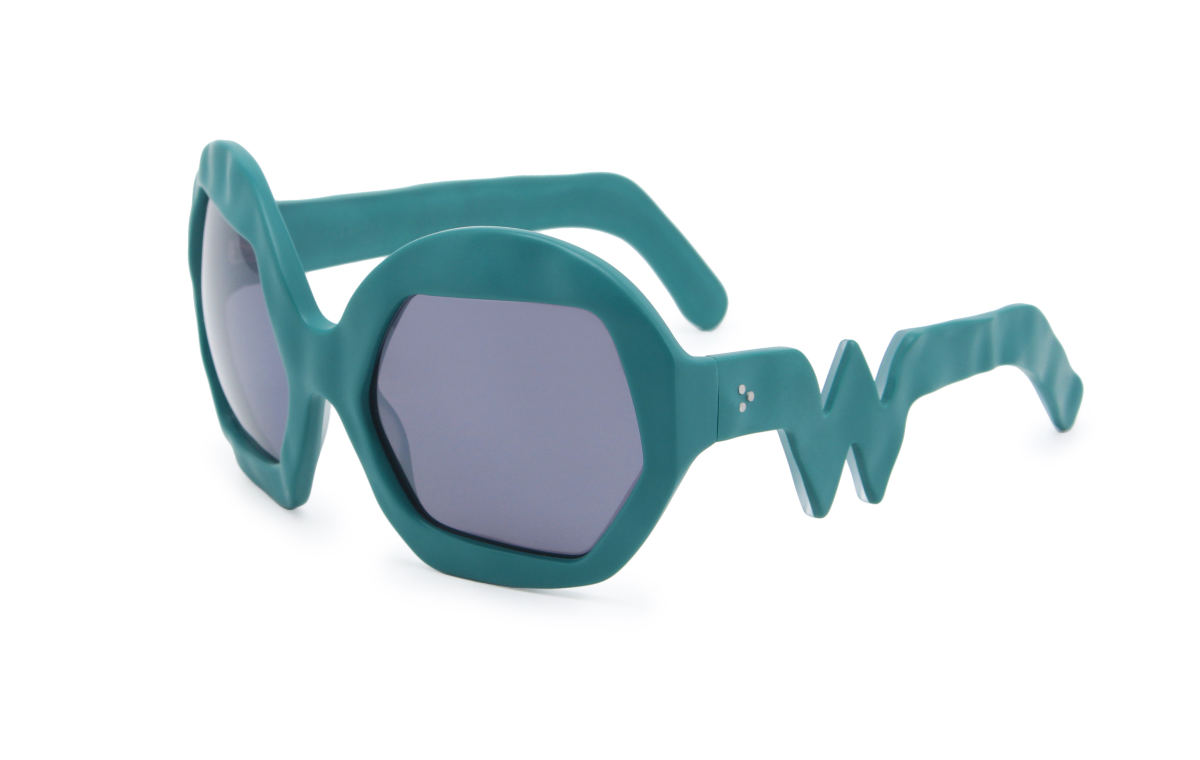 FAKBYFAK x Walter Van Beirendonck Couture sunglasses Donder Sunglasses. Petrol Green Code: 09/14/05