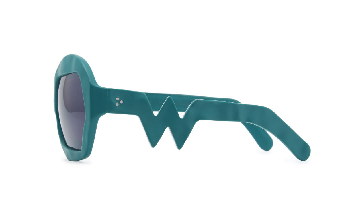 FAKBYFAK x Walter Van Beirendonck Couture sunglasses Donder Sunglasses. Petrol Green Code: 09/14/05